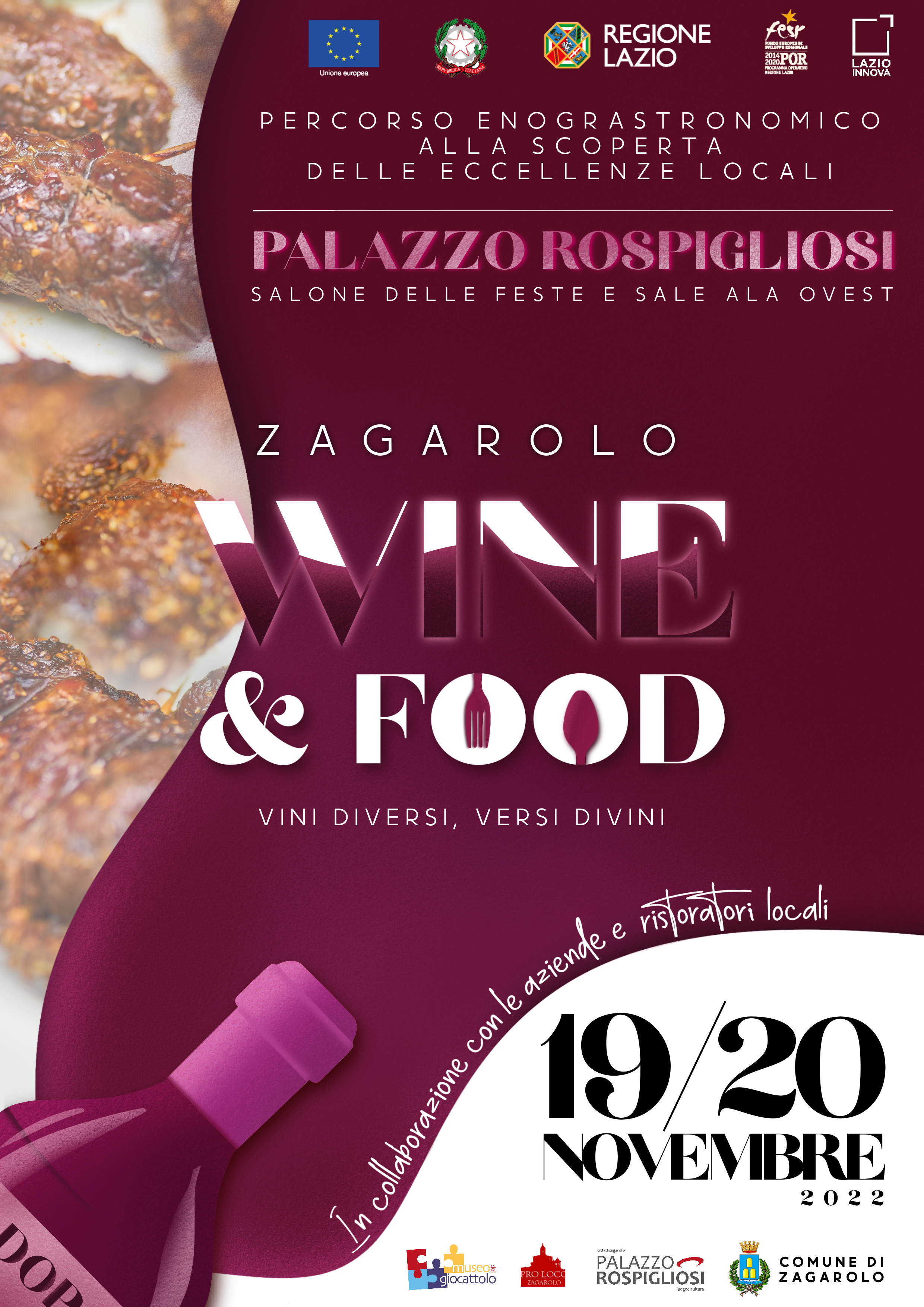ZAGAROLO WINE E FOOD - 19 E 20 NOVEMBRE 2022, PALAZZO ROSPIGLIOSI